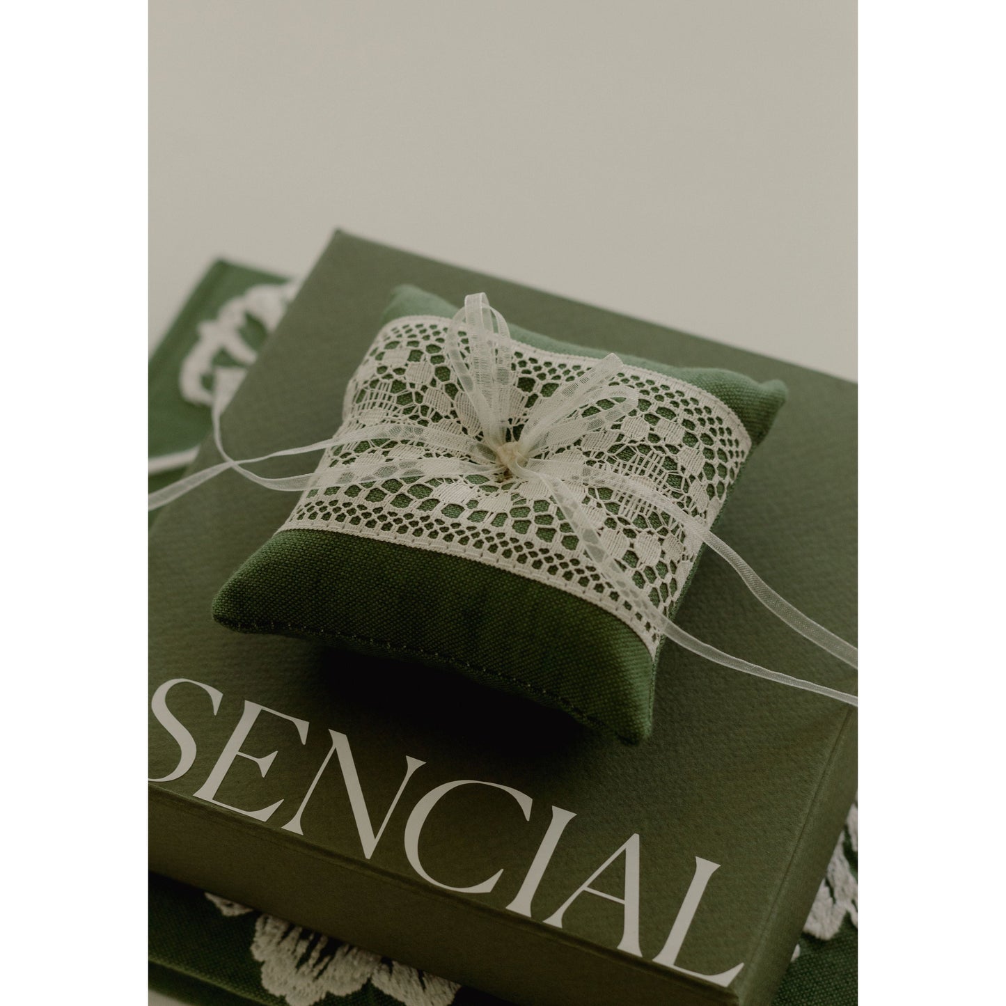 Olive Lace Ring Pillow