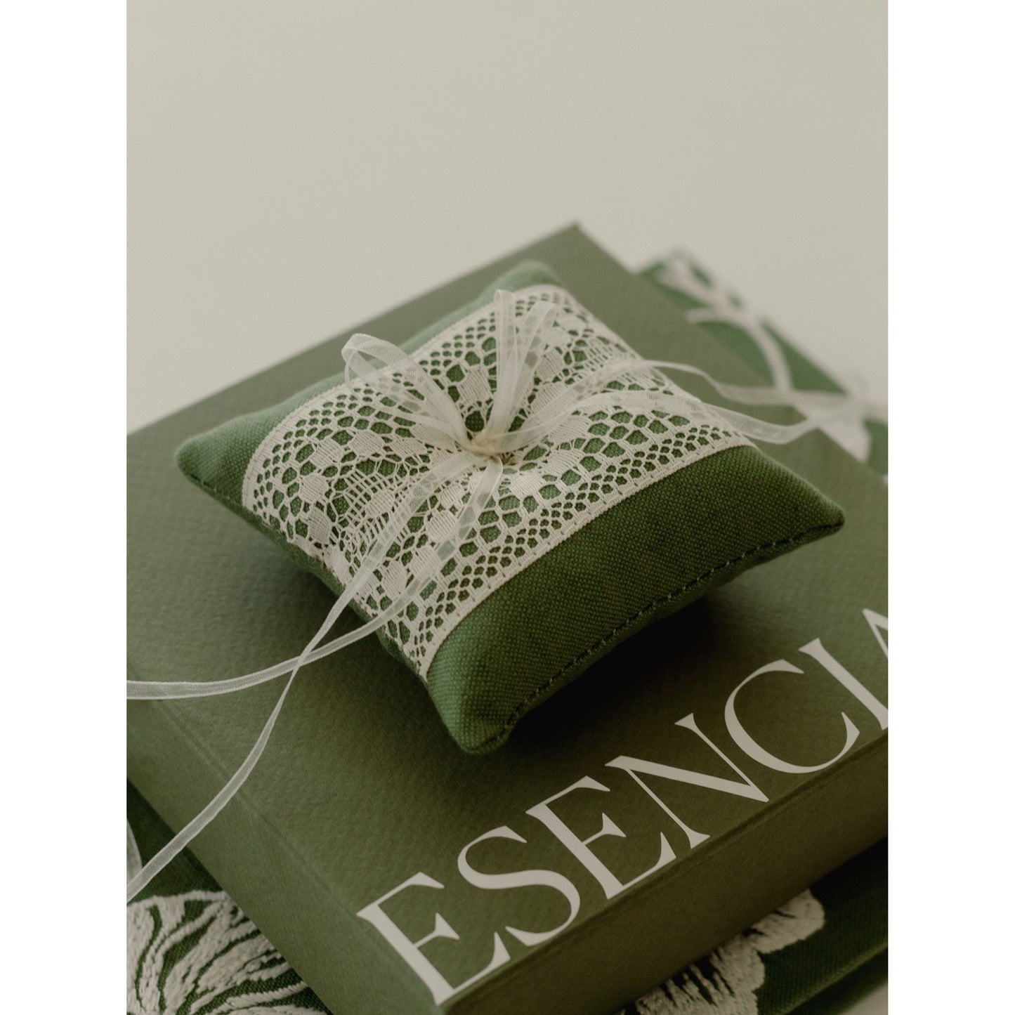 Olive Lace Ring Pillow
