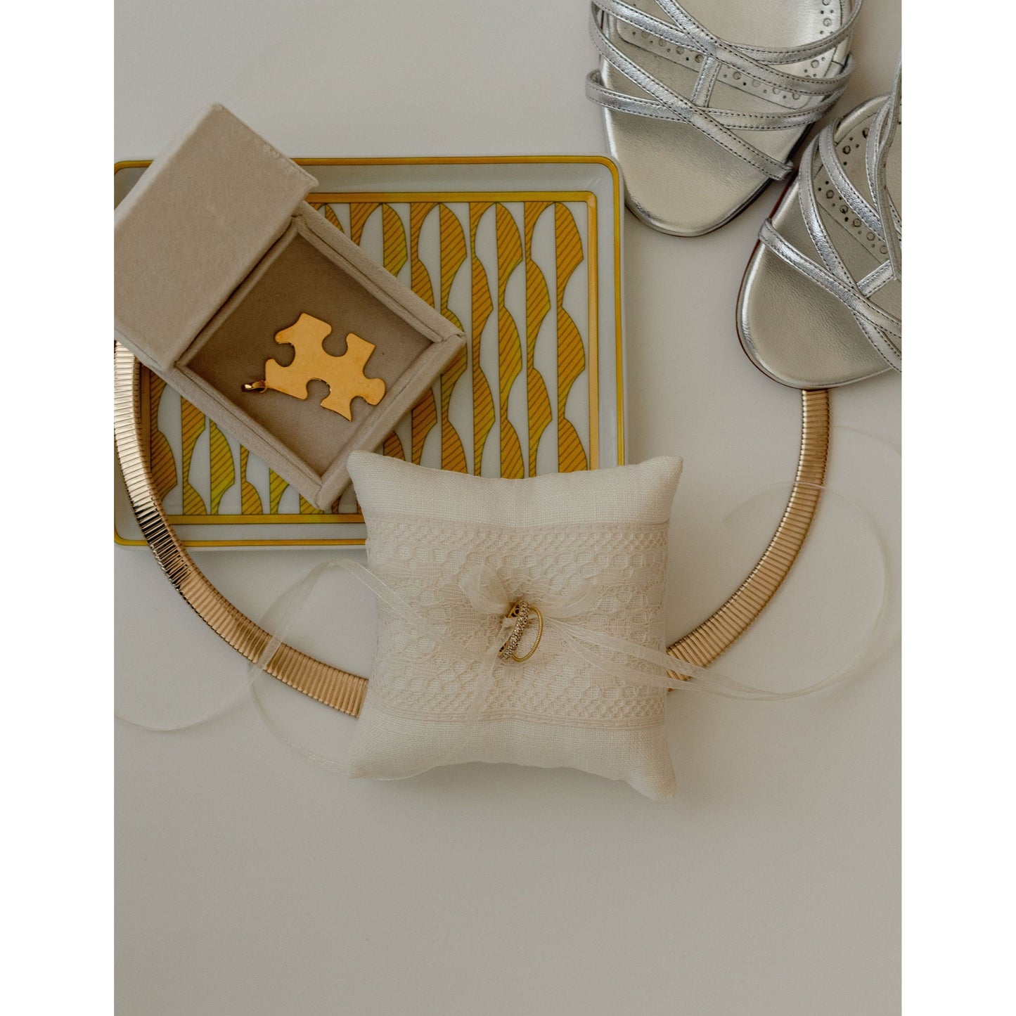 Ivory Lace Ring Pillow