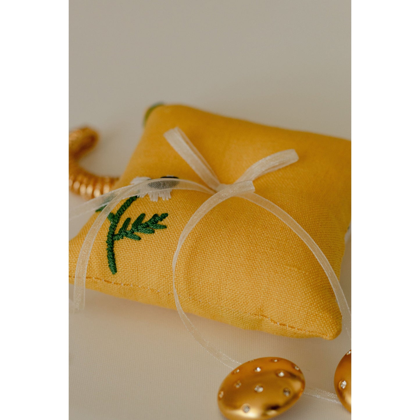 Manzanilla Mustard Ring Pillow