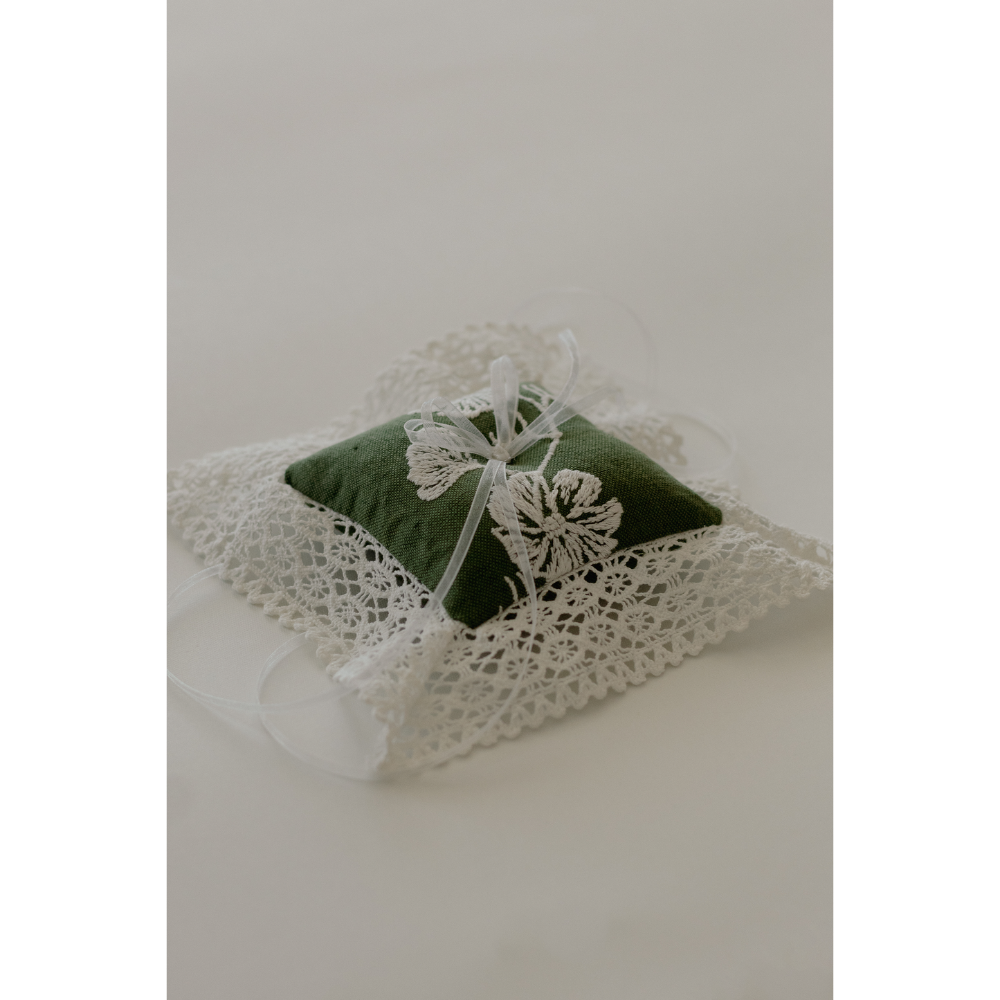 Cosmo Lace Pillow in Olive