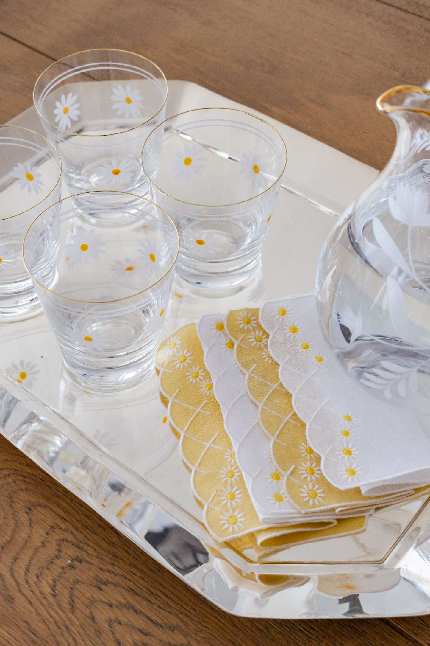 Daisy Aperitivo Cocktail Napkin in Yellow, Set of 4