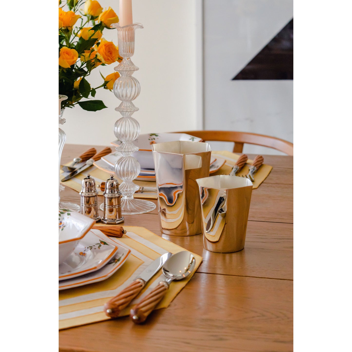 Hexagon Silver-Plated Tall Tumbler