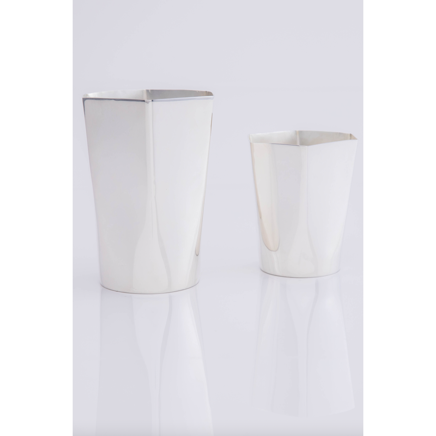 Hexagon Silver-Plated Tall Tumbler