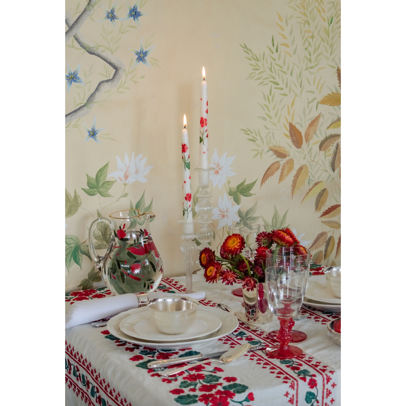 Geranio Hand-painted Pitcher