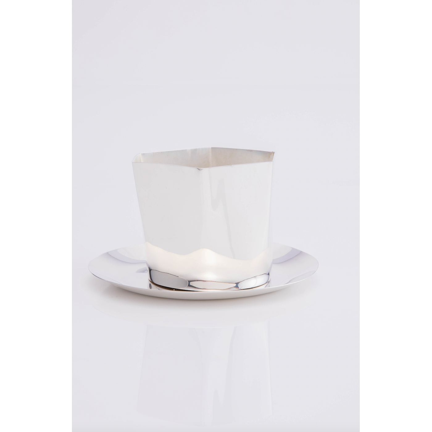 Hexagon Silver-Plated Nut Bowl & Saucer