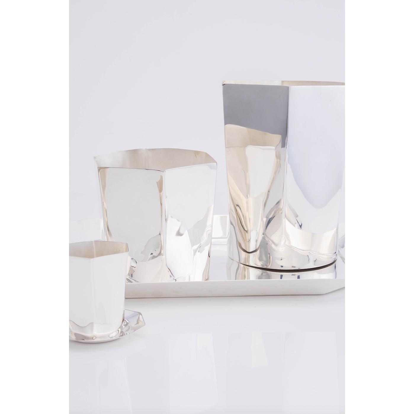 Hexagon Silver-Plated Ice Bucket