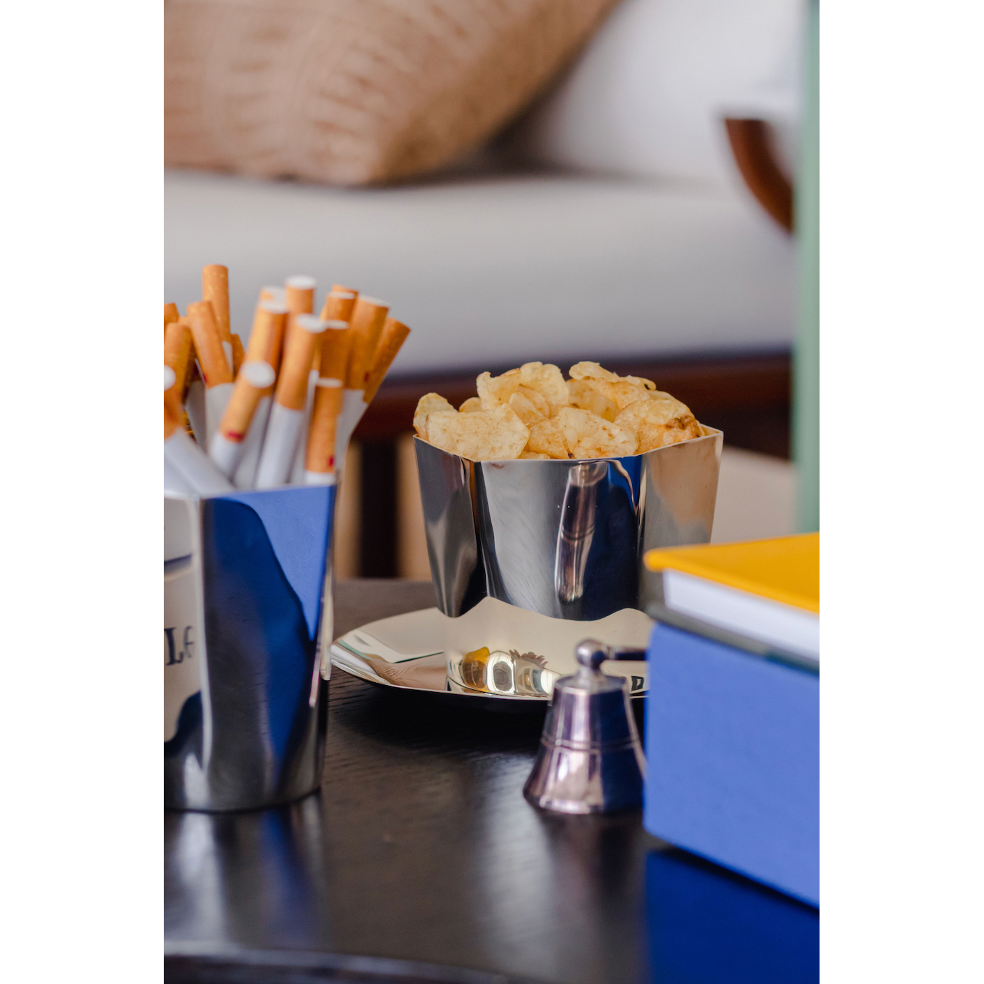Hexagon Silver-Plated Nut Bowl & Saucer