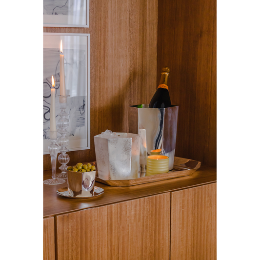 Hexagon Silver-Plated Ice Bucket