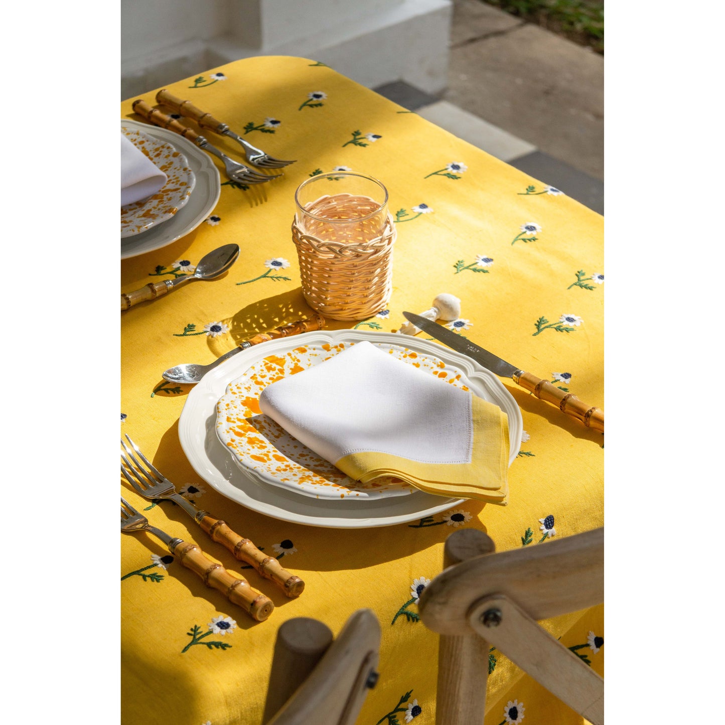 Manzanilla Mustard Rectangular Tablecloth