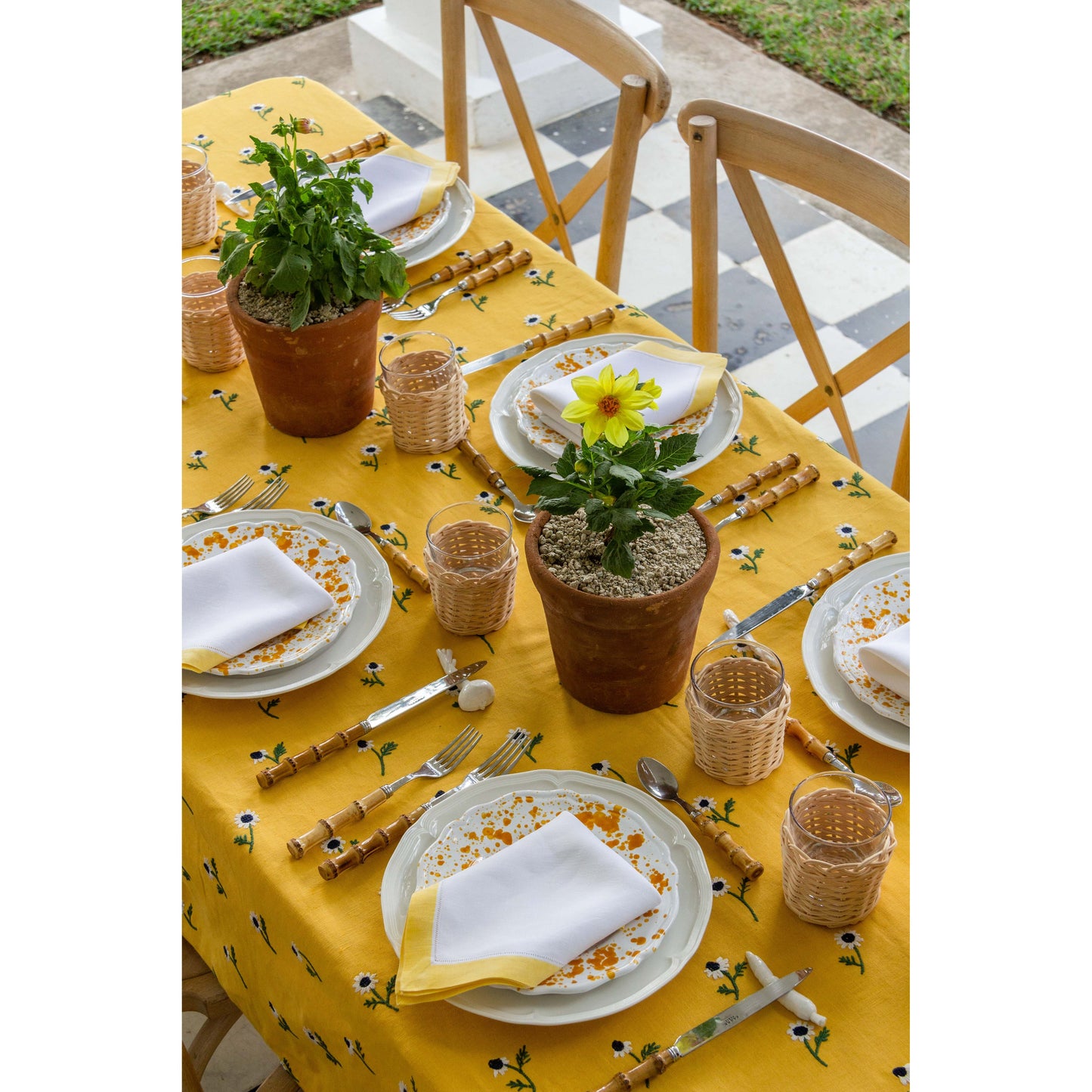 Manzanilla Mustard Rectangular Tablecloth
