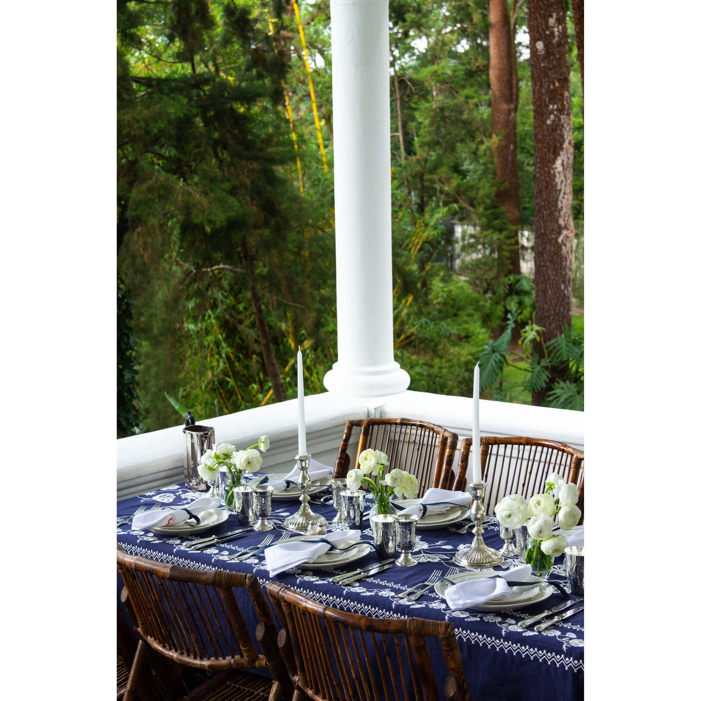 Cosmo Navy Rectangular Tablecloth