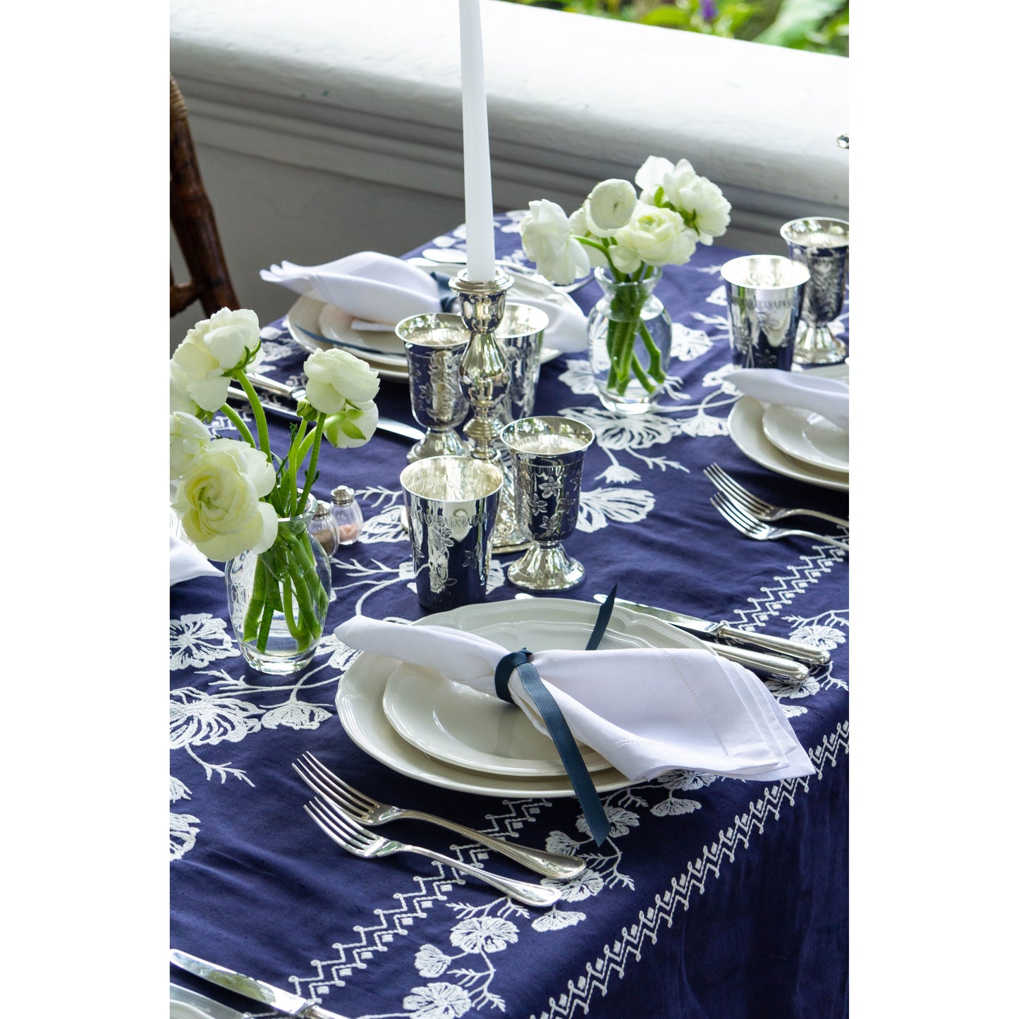 Cosmo Navy Rectangular Tablecloth