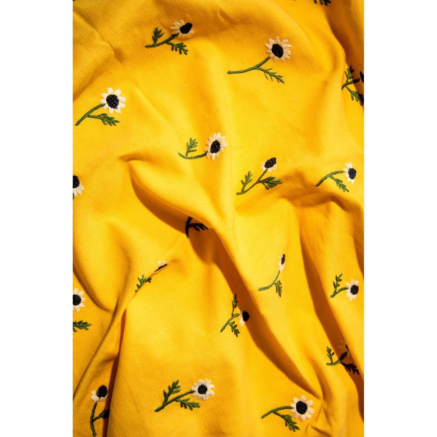Manzanilla Embroidery Fabric in Mustard