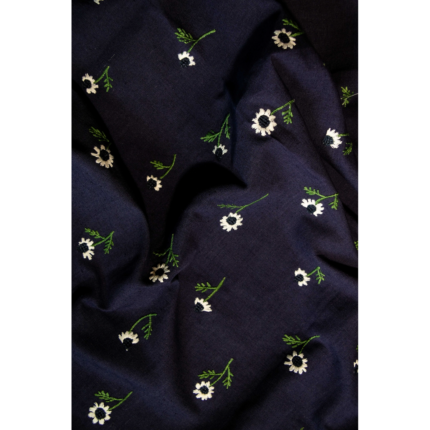 Manzanilla Embroidery Fabric in Navy
