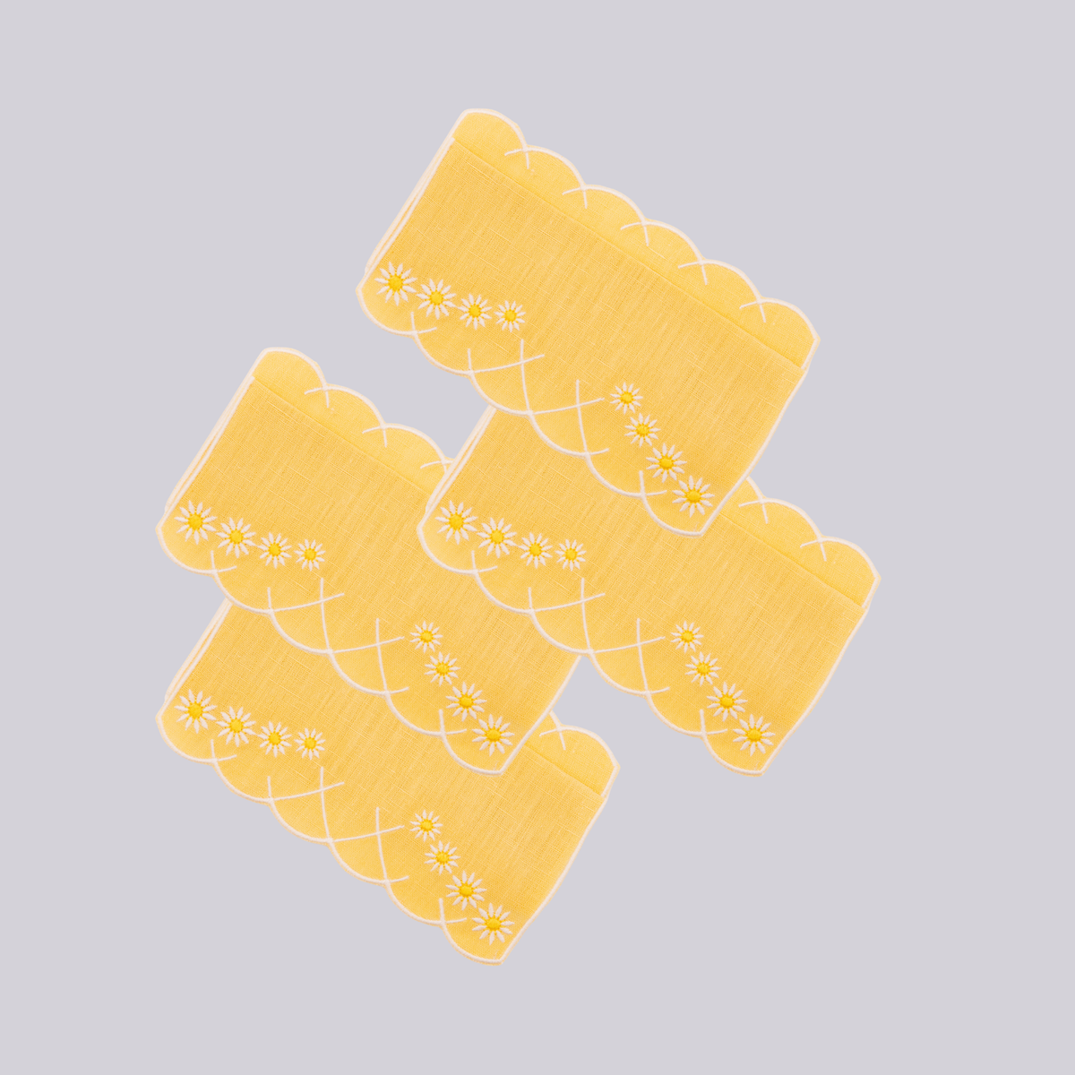 Daisy Aperitivo Cocktail Napkin in Yellow, Set of 4