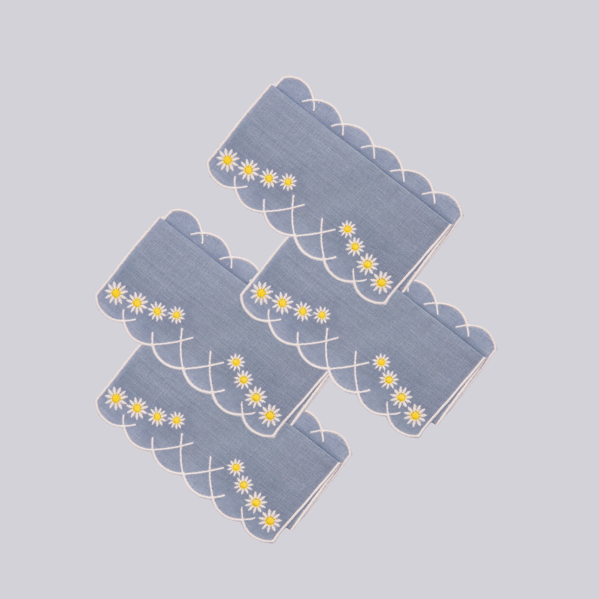 Daisy Aperitivo Cocktail Napkin in Blue, Set of 4