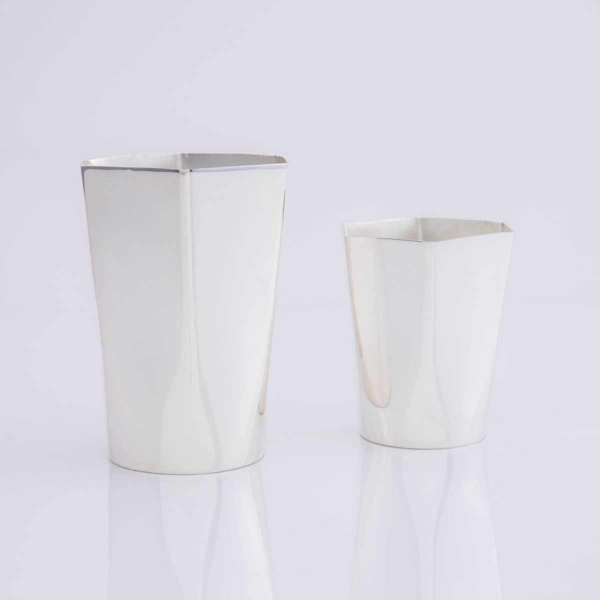 Hexagon Silver-Plated Tall Tumbler