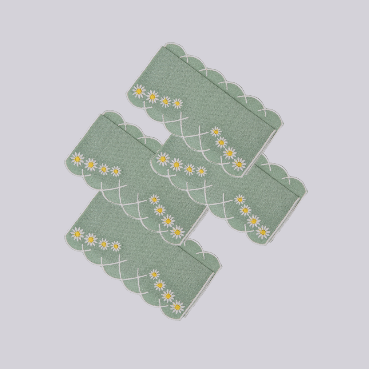Daisy Aperitivo Napkin Celadon Set 4