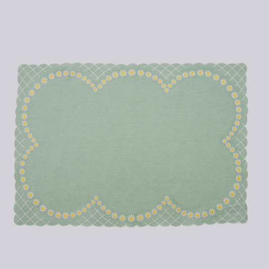 Daisy Placemat in Celadon