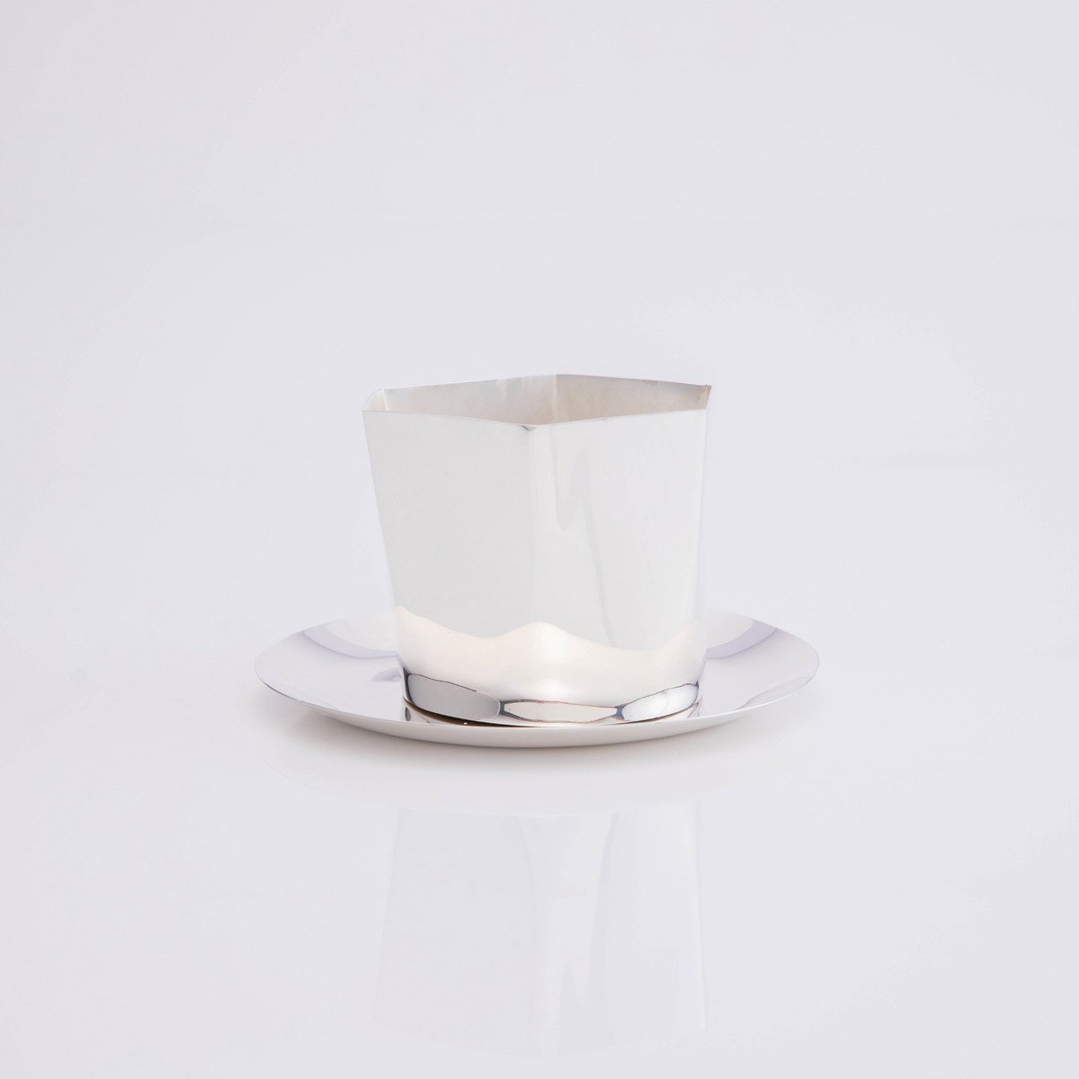 Hexagon Silver-Plated Nut Bowl & Saucer