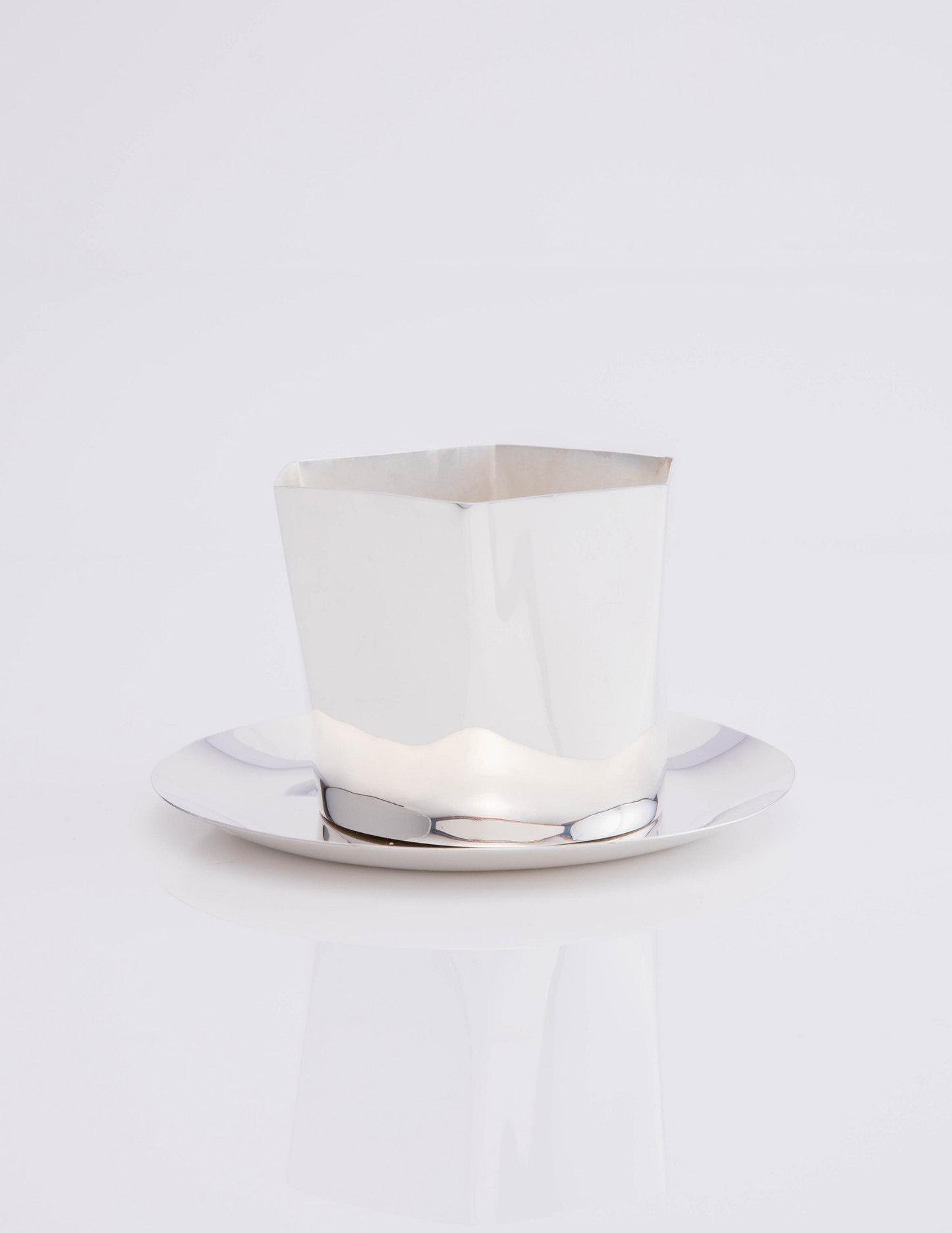 Hexagon Silver-Plated Nut Bowl & Saucer