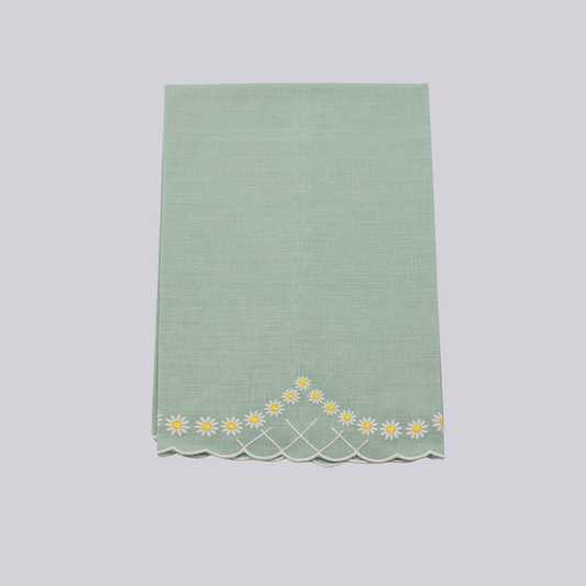 Daisy Guest Towel in Celadon