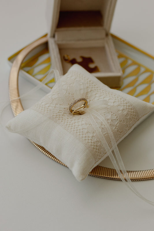 Ivory Lace Ring Pillow