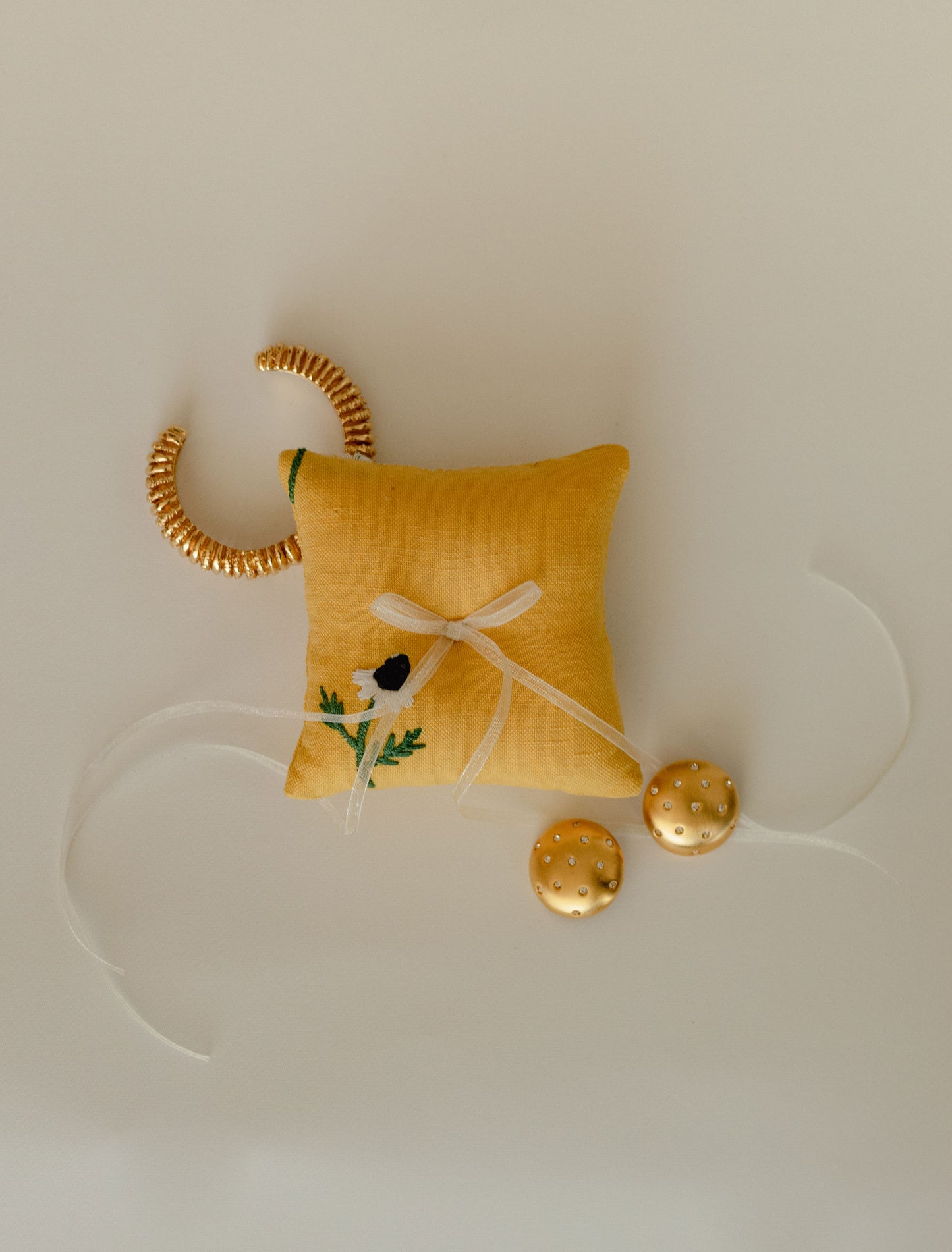 Manzanilla Mustard Ring Pillow