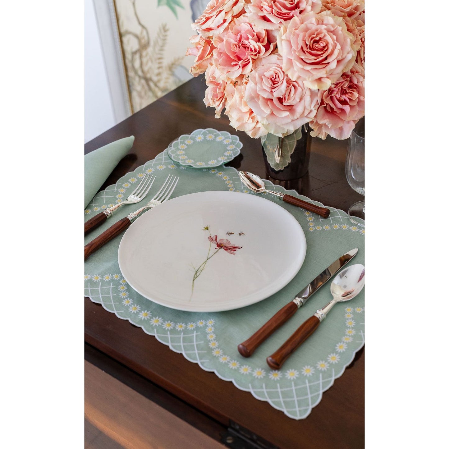 Daisy Placemat in Celadon