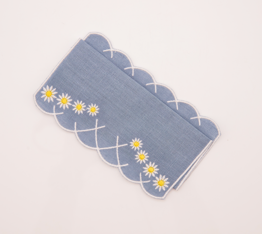 Daisy Aperitivo Cocktail Napkin in Blue, Set of 4
