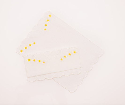 Daisy Aperitivo Cocktail Napkin in White, Set of 4