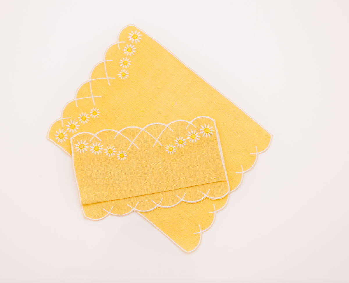 Daisy Aperitivo Cocktail Napkin Yellow Set 4
