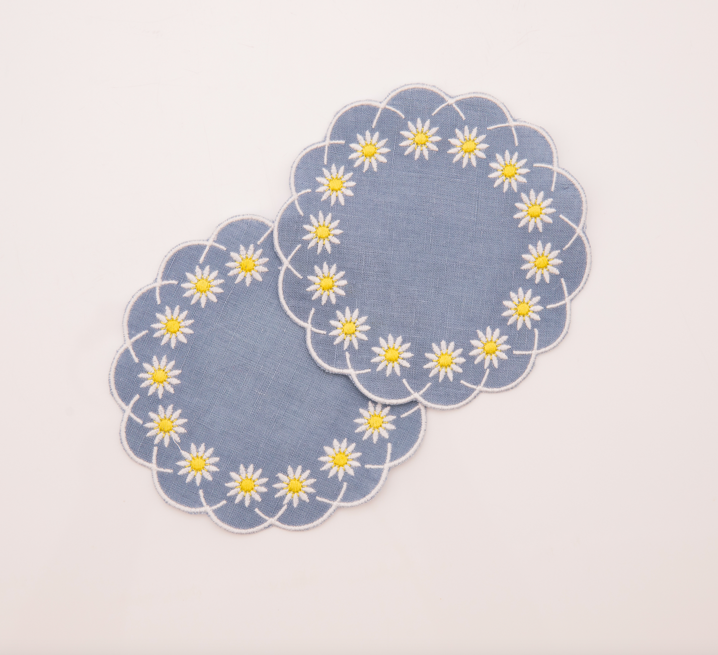 Daisy Coaster in Blue, Set of 4
