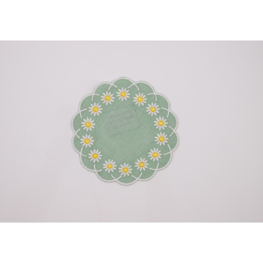 Daisy Coaster in Celadon, Set of 4