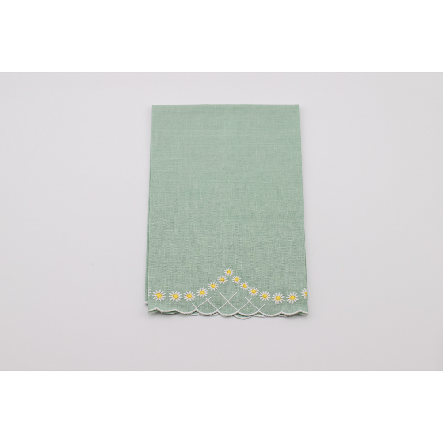 Daisy Guest Towel in Celadon