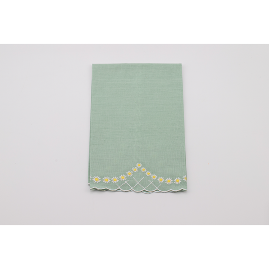 Daisy Guest Towel in Celadon