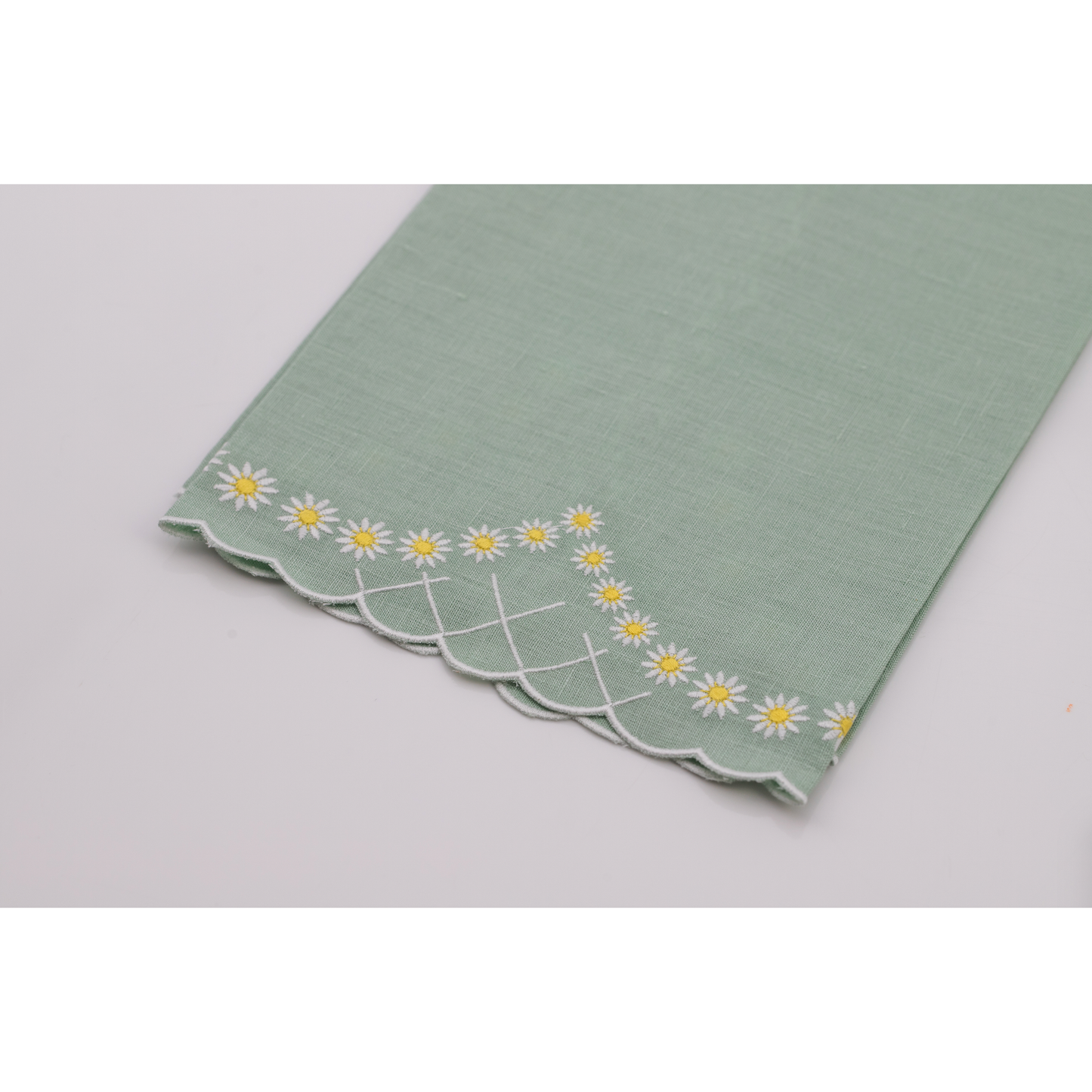 Daisy Guest Towel in Celadon