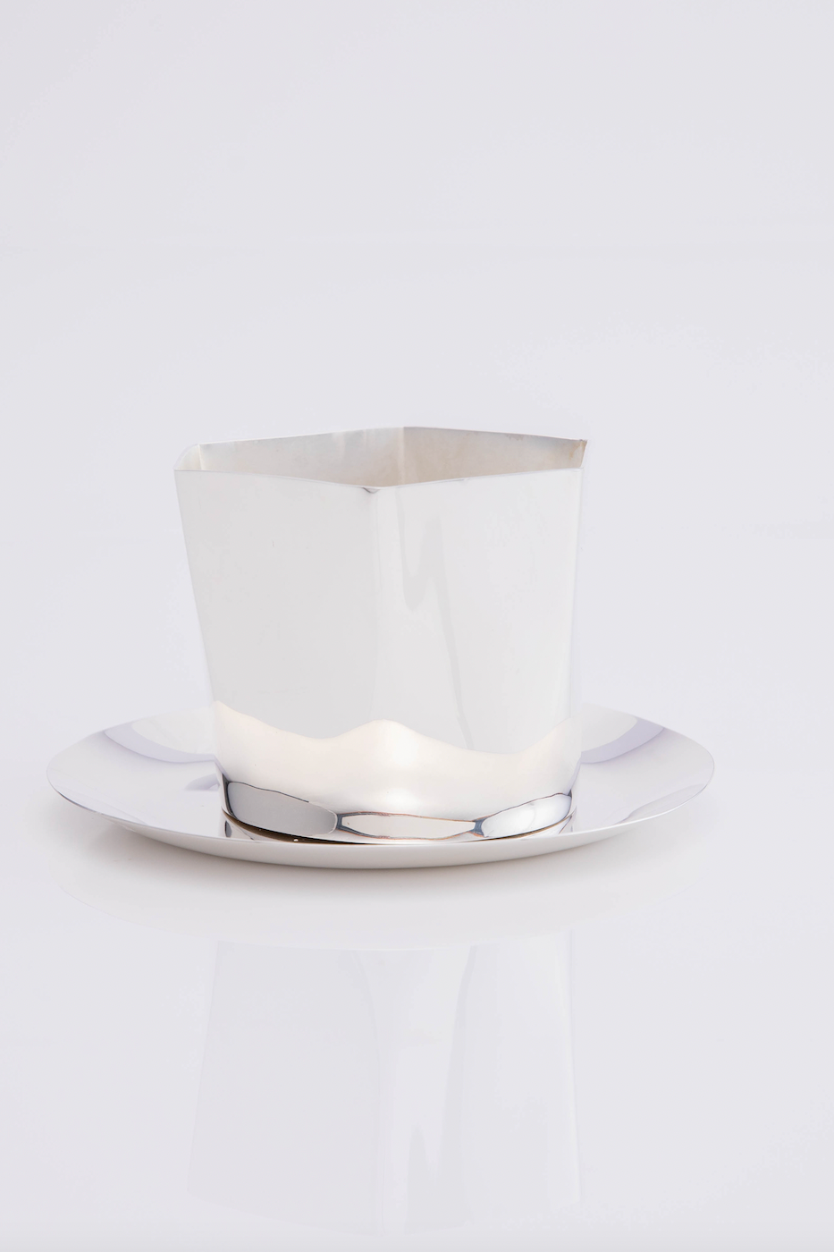 Hexagon Silver-Plated Nut Bowl & Saucer