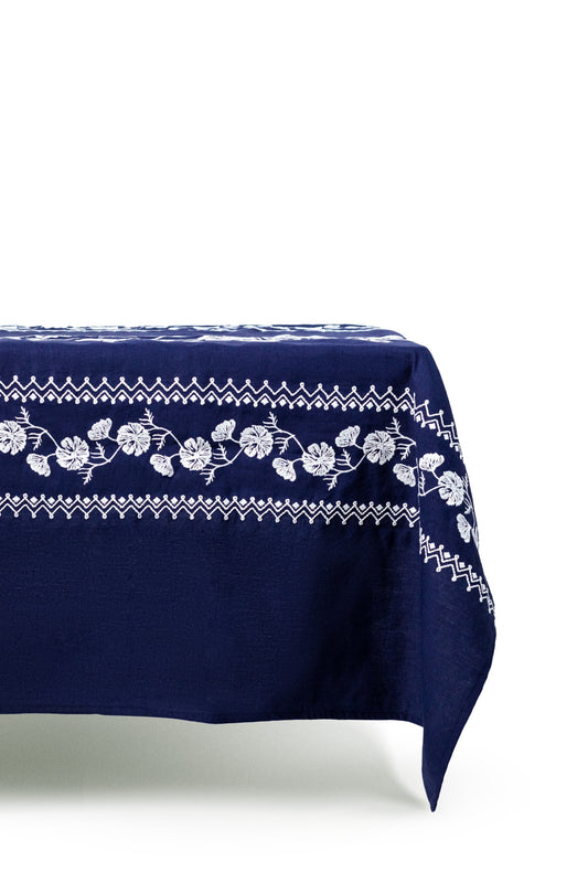Cosmo Navy Rectangular Tablecloth for 6