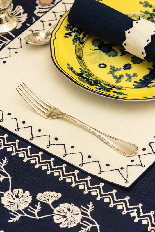Set of 4 Cosmic Placemats in Navy