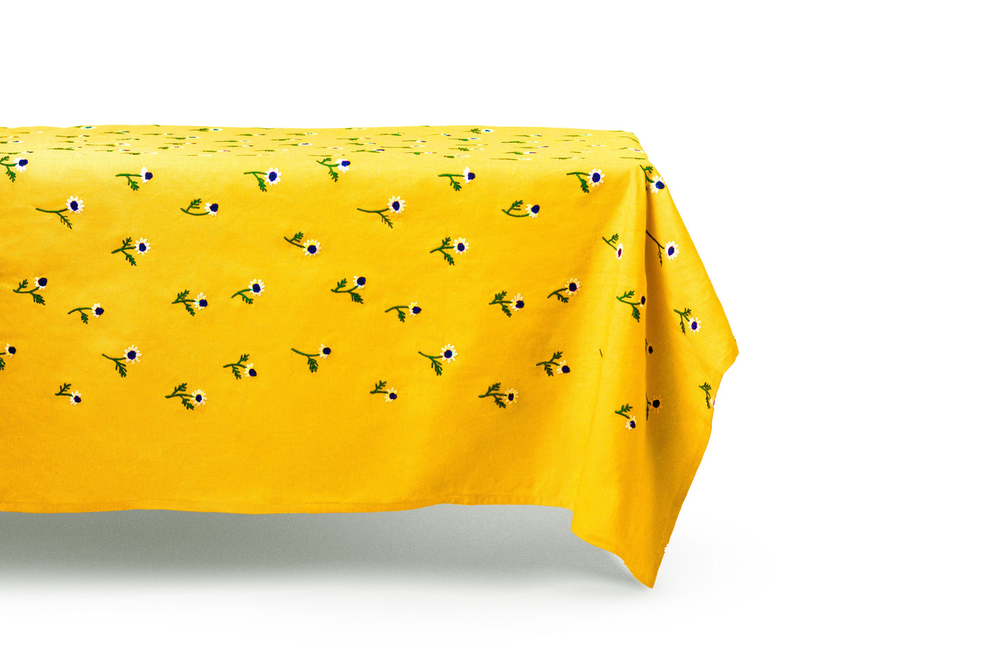 Manzanilla Mustard Rectangular Tablecloth for 10