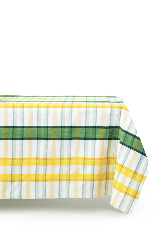 Multicolor Plaid Tablecloth for 8