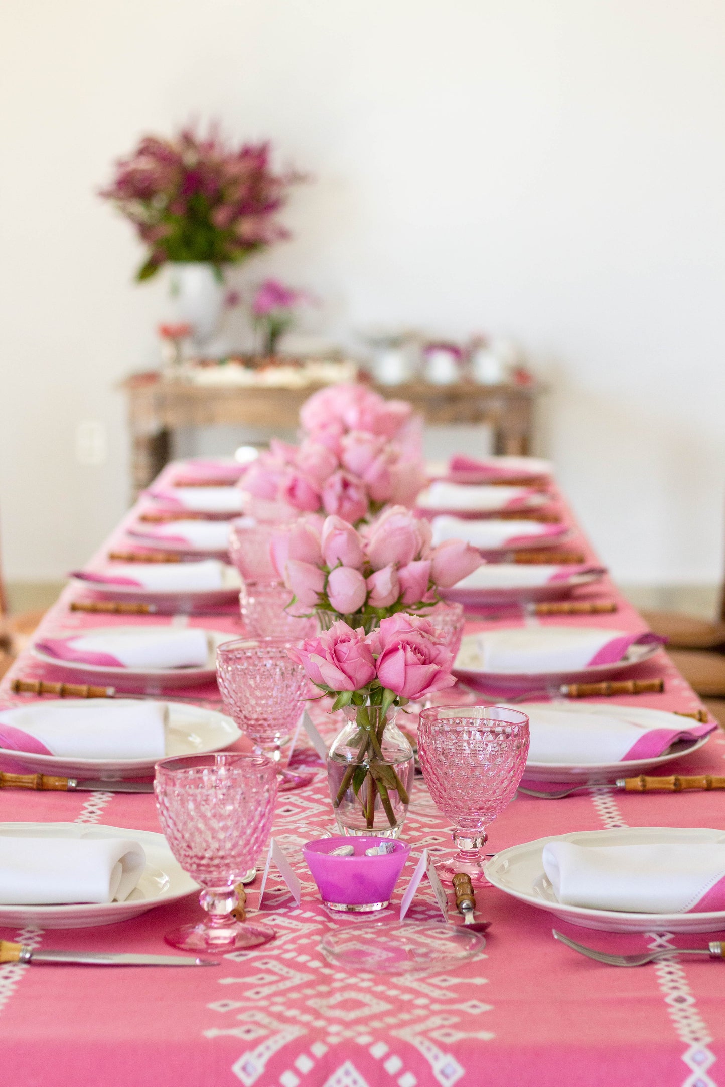 Ojete Bougainvillea Rectangular Tablecloth for 6