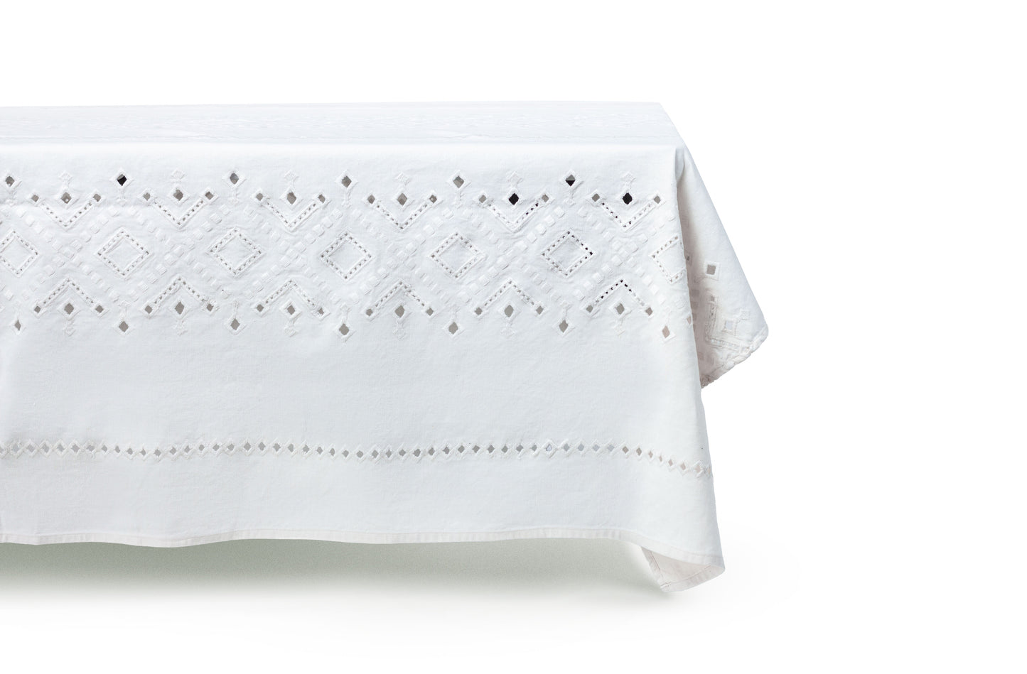 Ojete White Rectangular Tablecloth for 6
