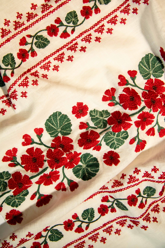 Geranio Embroidery Fabric