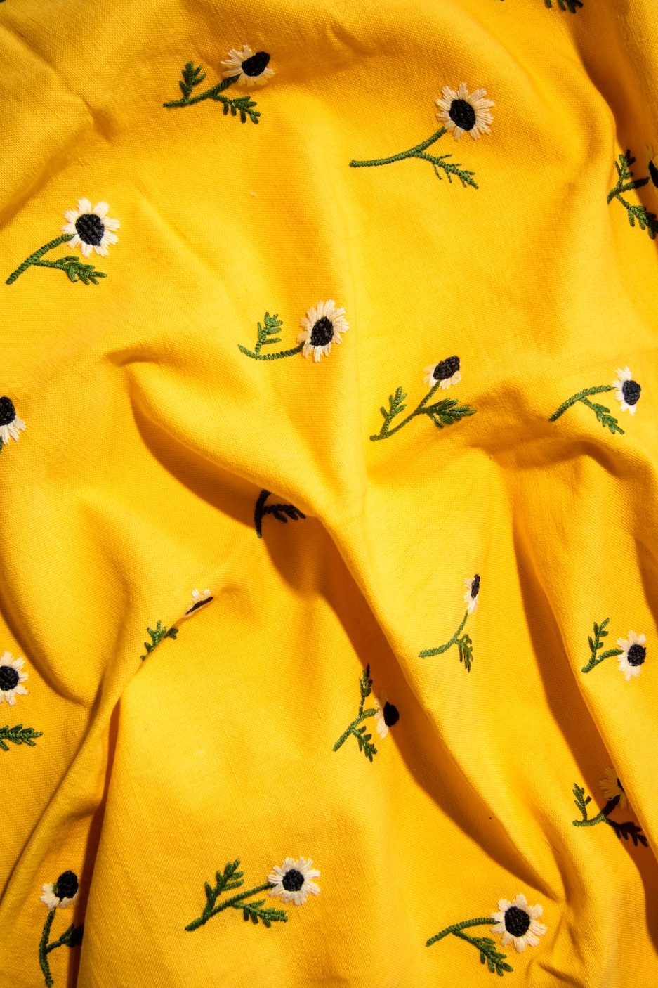 Manzanilla Embroidery Fabric in Mustard