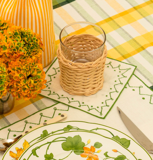Set of 4 Cosmic Cocktail Napkins in Green